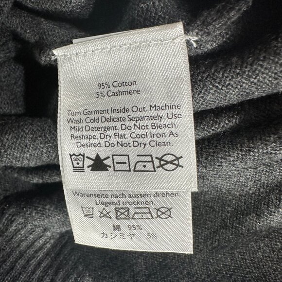 Eddie Bauer Sweater Mens 1/4 Zip Gray Cotton Cashmere Knit Pullover Ribbed Hem - Picture 5 of 7